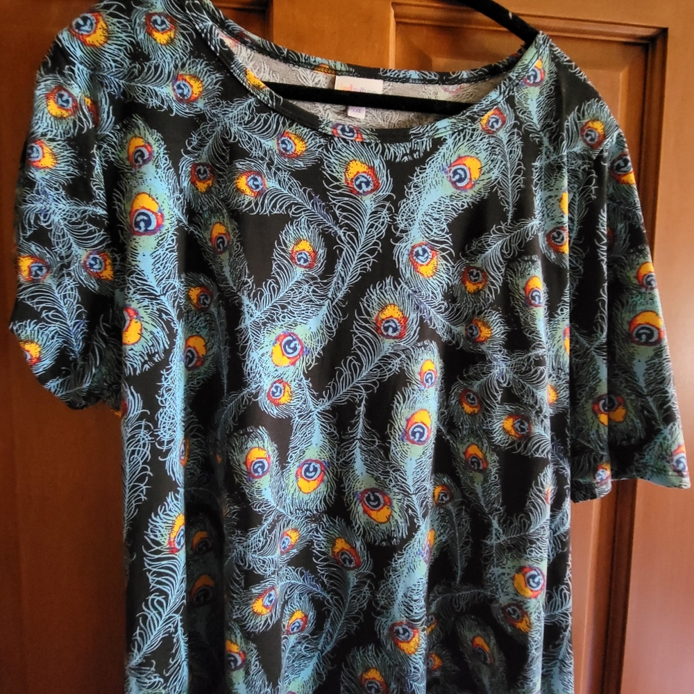 LuLaRoe Julia 3XL Peacock Feather print